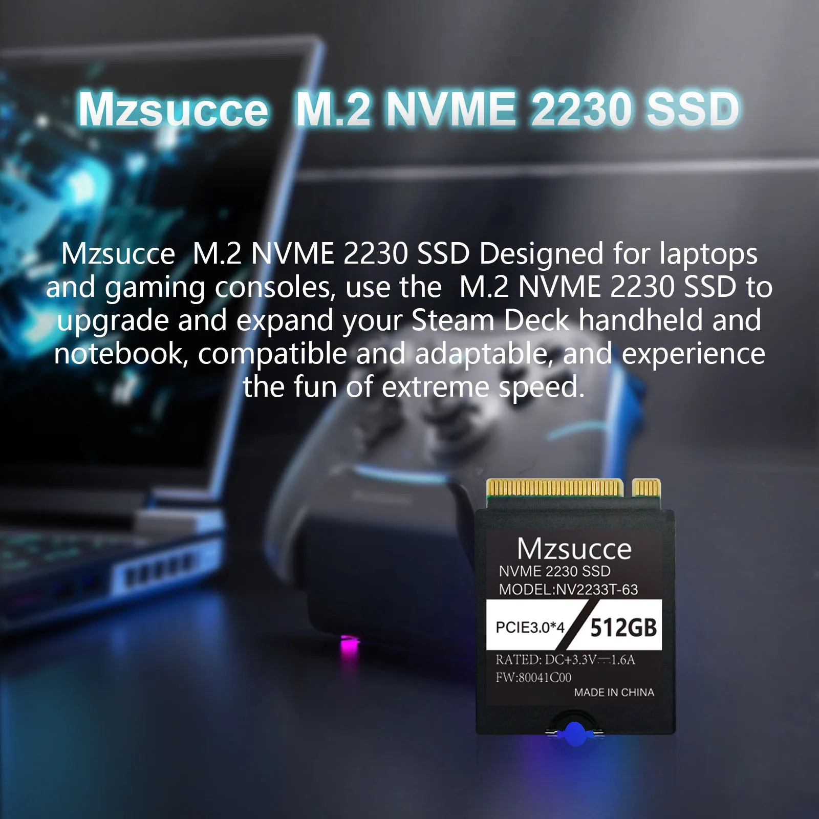 2230 SSD Nvme M2 1 to 512 go 256 go Compatible avec Steam Deck/surface pro mise à niveau et extension, haute performance et efficacité