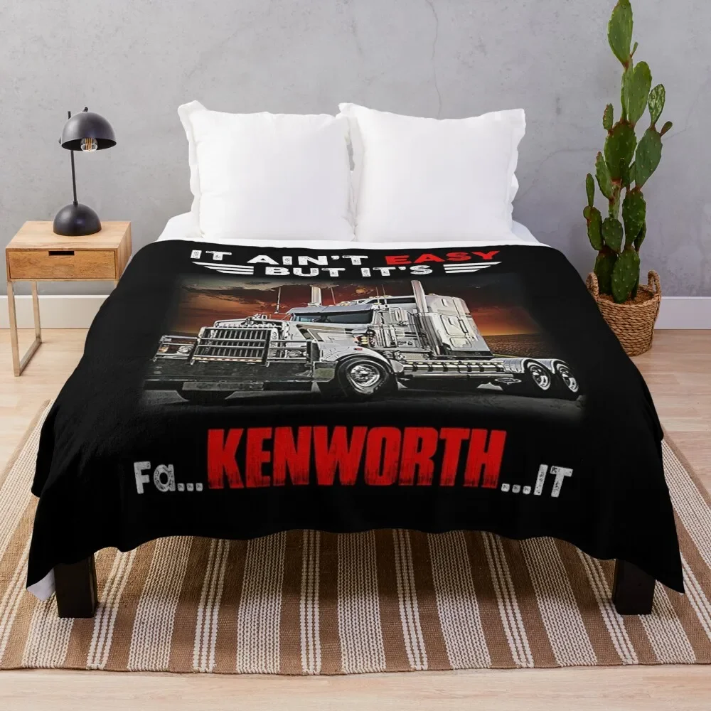 Truck It Ain&Rsquo;T Easy But It&Rsquo;S Fa Kenworth It Throw Blanket Cute Plaid Decorative Beds Blankets