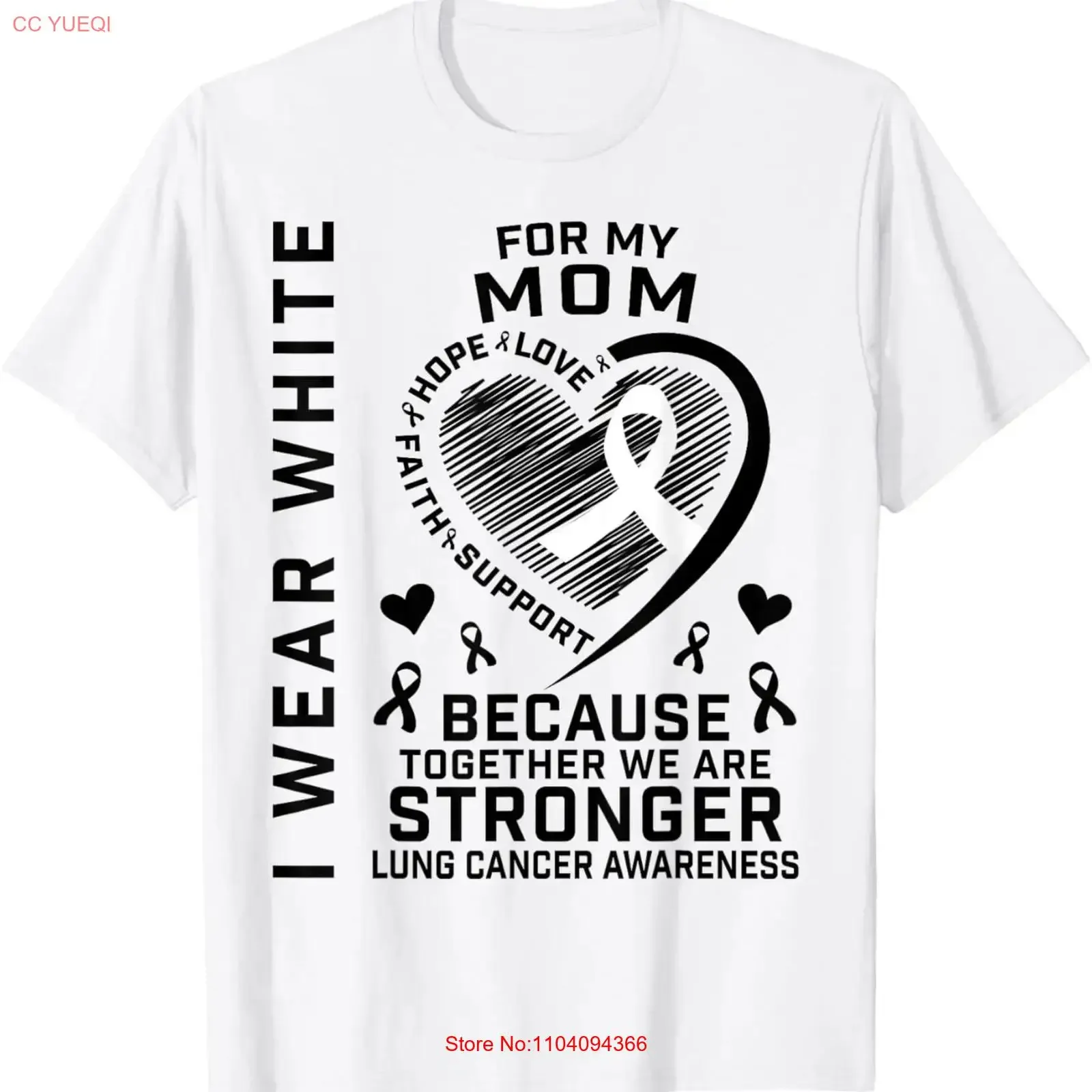 I Wear White For My Mom Lung Cancer Awareness T Shirt Mother vintage Washed Stylish designer clothes homme