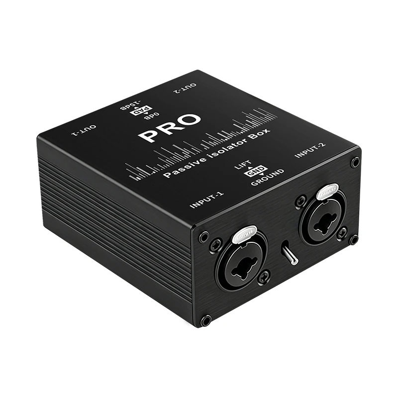 Audio Isolator XLR 6.5mm Common Ground Filter Current Noise Eliminator for Live Broadcast Mixer Microphone