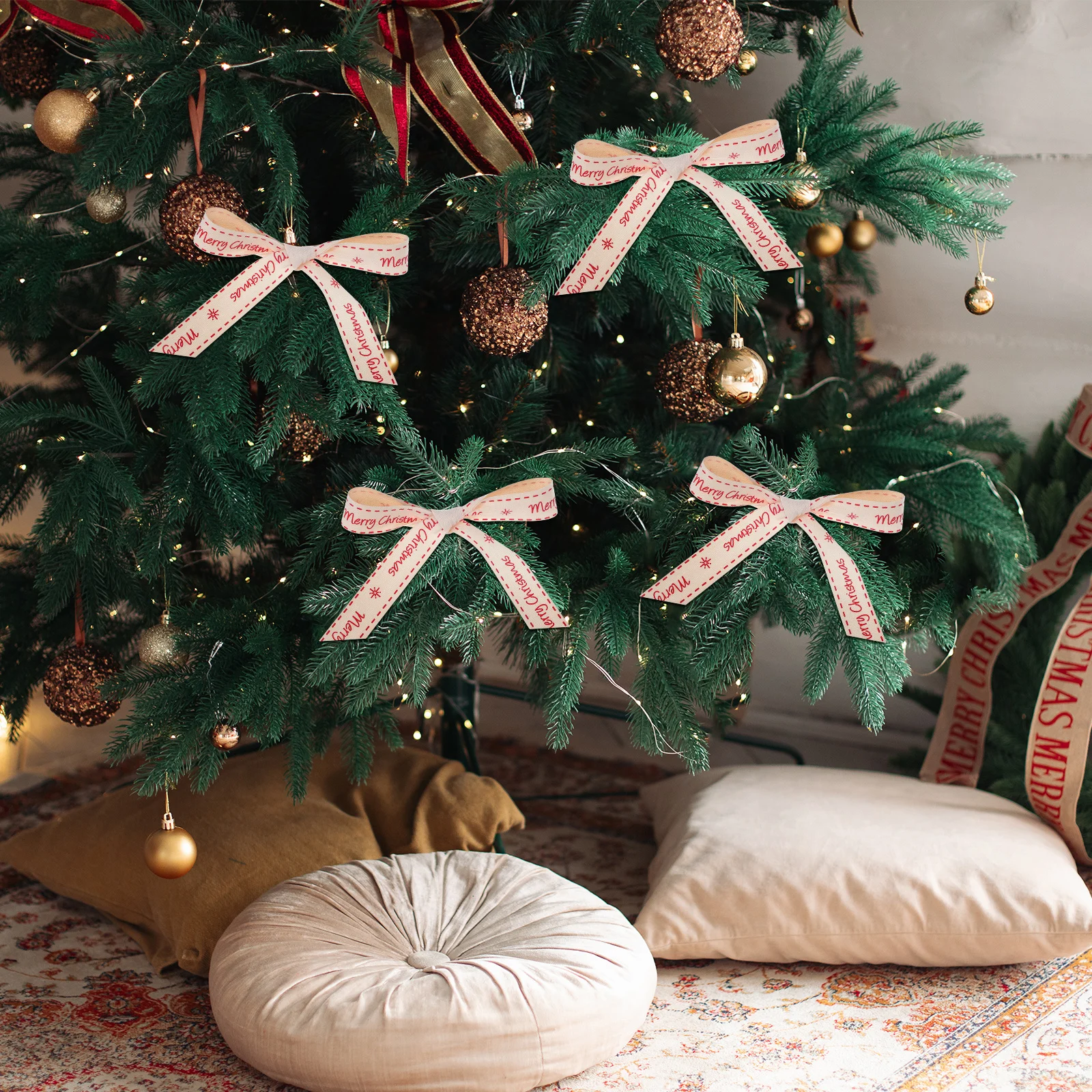 

1 Roll Christmas Cotton Ribbon Printed Fabric For Gift Wrapping Clothing Edging Party Decoration Craft Xmas Ribbon Decor