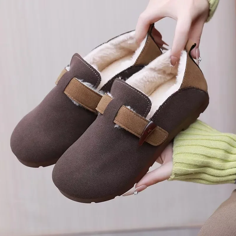 

Winter Boken shoes with thick velvet and fashionable Korean version women's outer wear anti slip mother's shoes