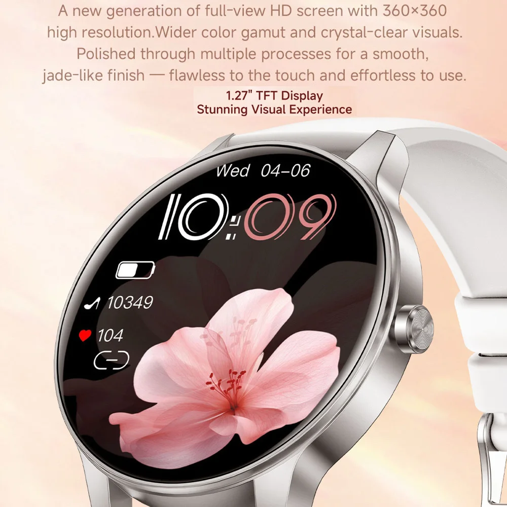 超薄型スマートウォッチ女性ブルートゥースコールマルチスポーツモード心拍数健康ブレスレット IP68 防水スマートウォッチレディガール