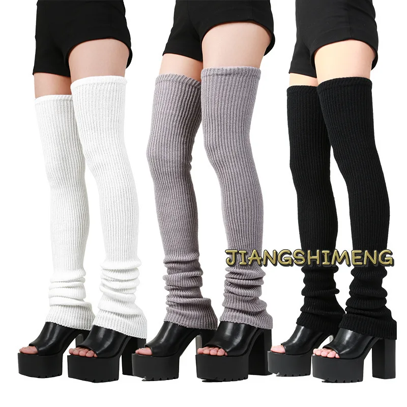 

Anime Gothic Lolita Tights Knee Socks Cosplay Costumes Accessories Knitted Leg Warmer Loose Socks Pile Women Maid Sleeve 90CM