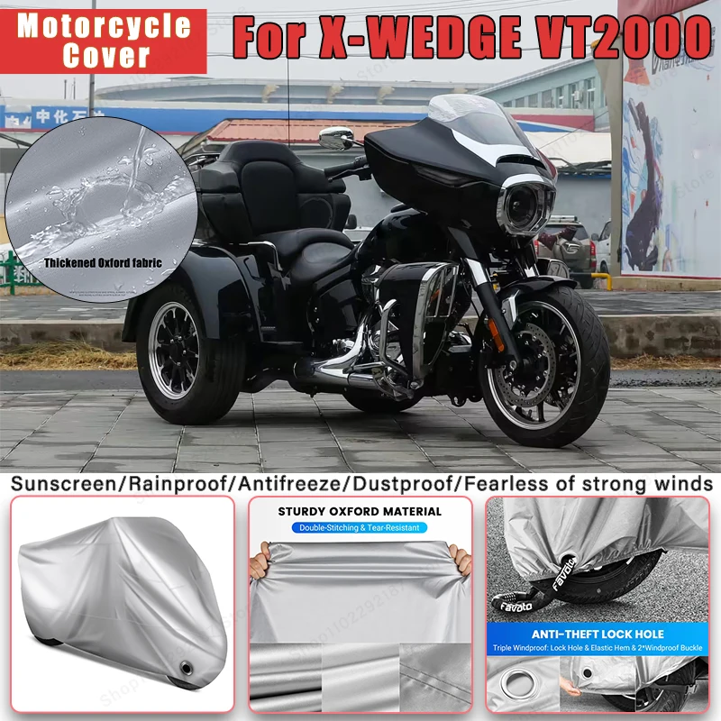 

For X-WEDGE VT2000 No Ear Motorcycle Cover - Outdoor Full Body Protection, Waterproof Dustproof Sunscreen Moto Accessories