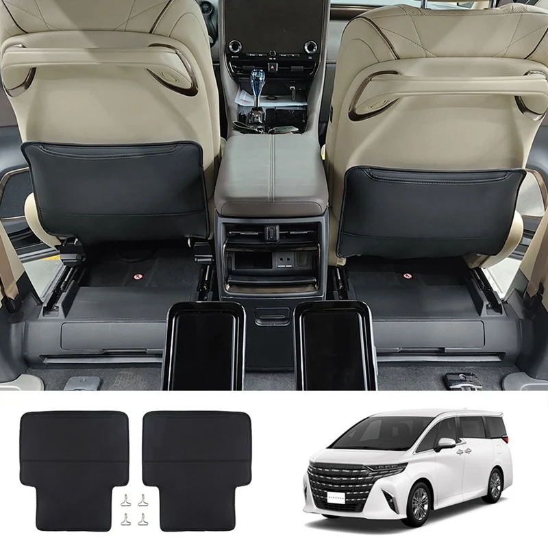 For Toyota Alphard/Vellfire 40 Series 2023+ Car Rear Seat Anti-Kick Leather Interior Parts Component Seat Antikick Pad