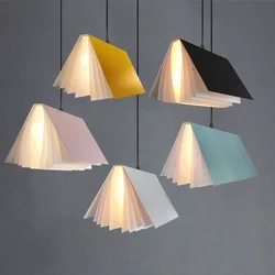 Creative Pendant Light Modern Book Style Hanging Lamps Art Ceiling Chandelier Light Dining Room Kitchen Island Suspension Lamp