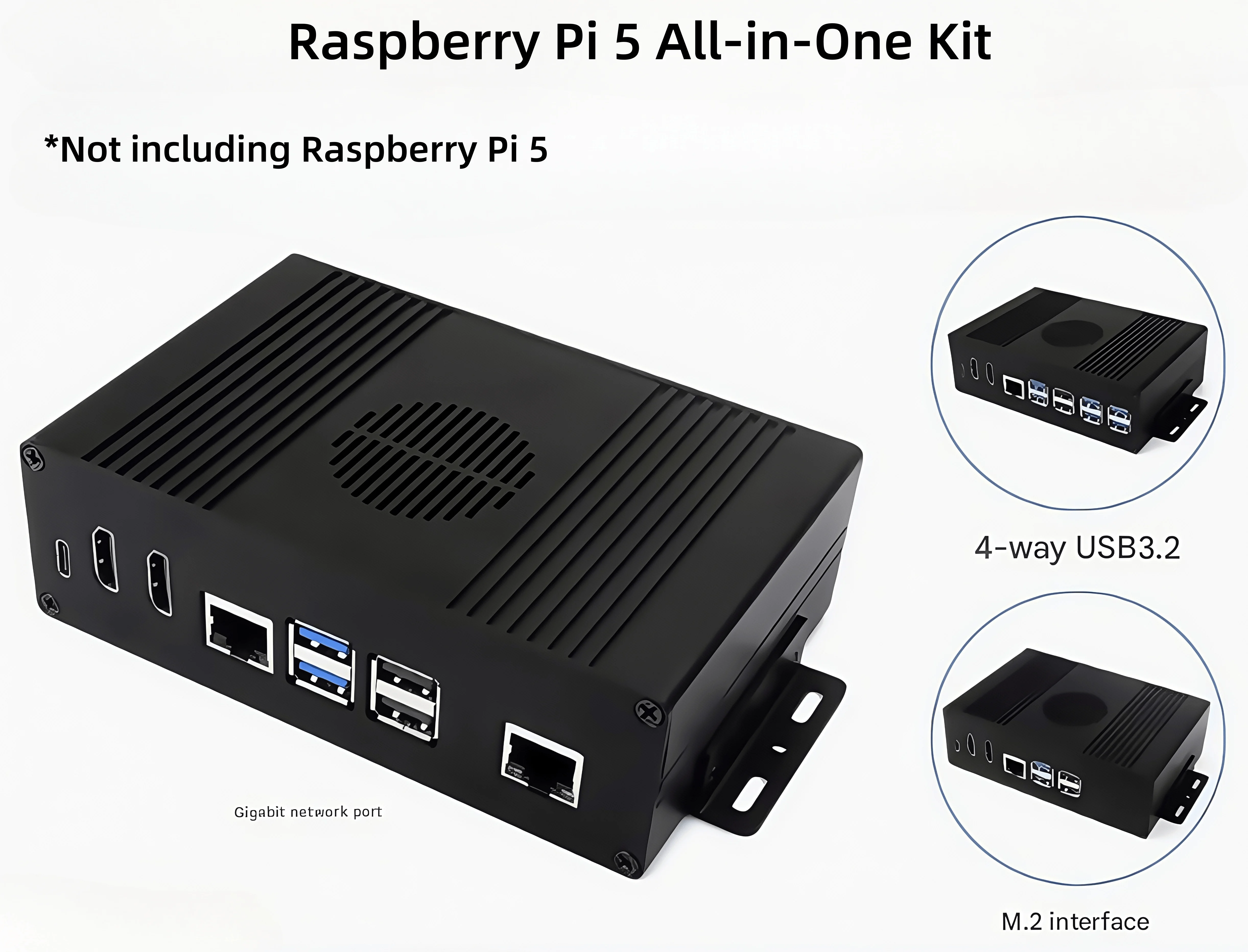 

Raspberry Pi 5th generation aluminum alloy shell all-in-one machine multi-interface expansion board supports dual 4K HD output