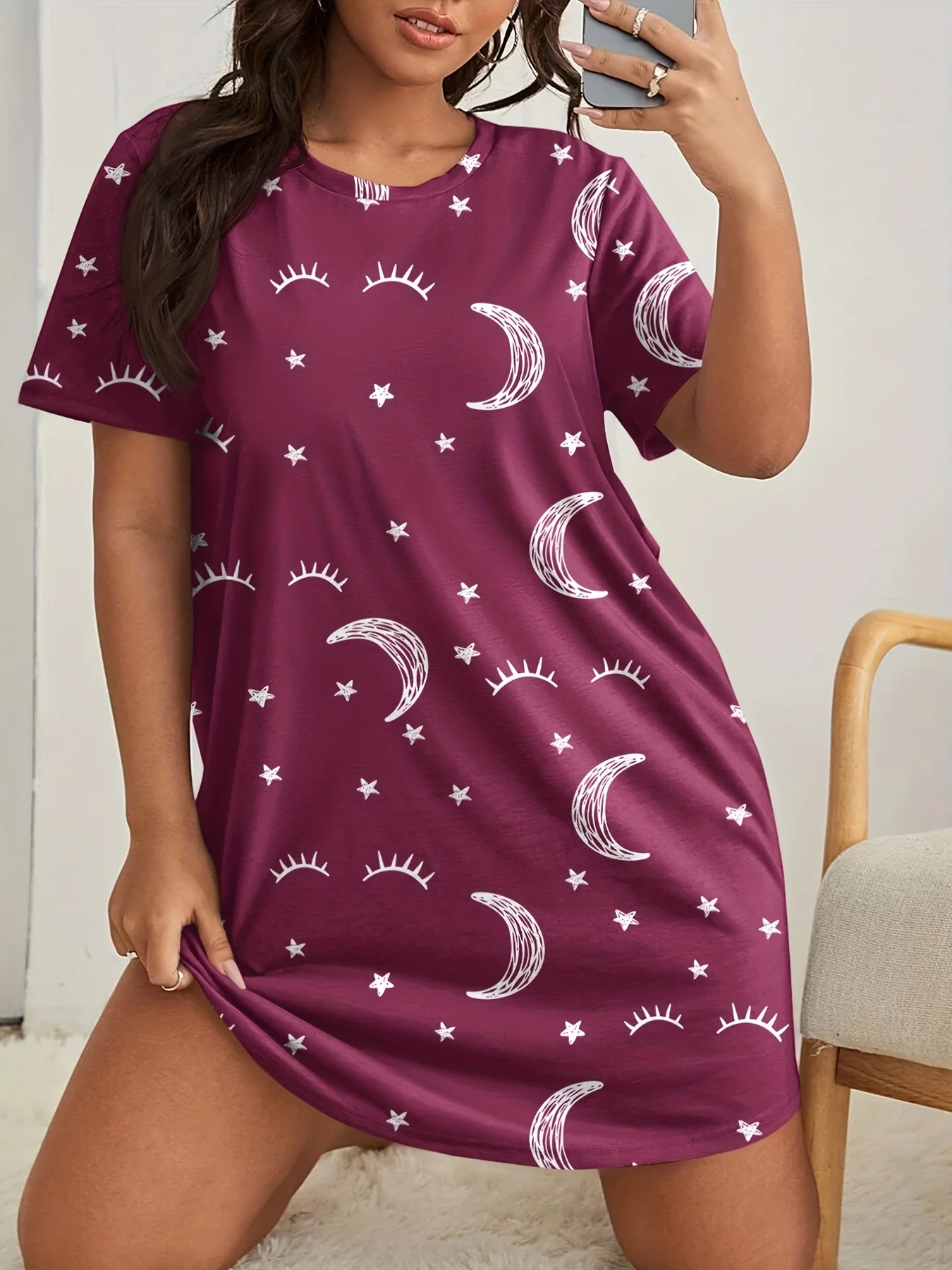 Plus Size Women\'s Home Sleeping Dresses Oversized Size Dresses Fashion Summer Dating Dresses Ice Silk Fashion Short Dresses