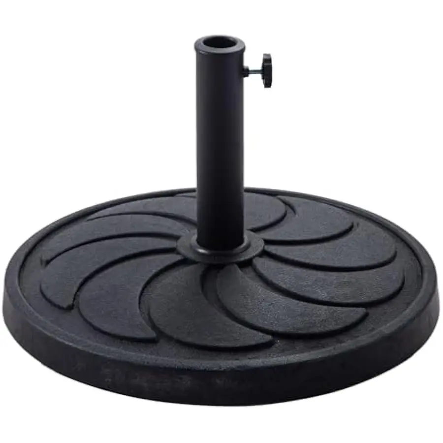 

C-Hopetree 40 lb Round Heavy Duty Round Base Stand for Outdoor Patio Market Table Umbrella, Black
