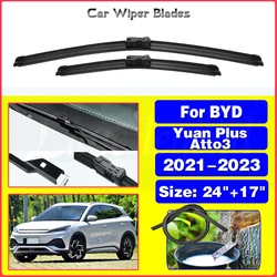 Car Wiper For BYD Atto 3 Yuan Plus Atto3 2021 2022 2023 Front Wiper Blades Soft Rubber Windscreen Wipers Auto Windshield 24