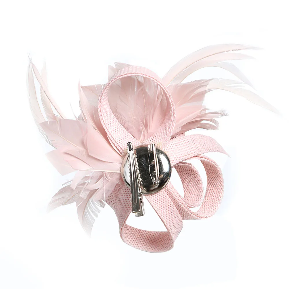 Chapeau haut de forme en plumes de lin pour femmes, accessoires pour cheveux, rétro, patients, vêtements de sauna, cocktail, thé, sauna, sangle de fleur, pince à cheveux, nouvelle mode