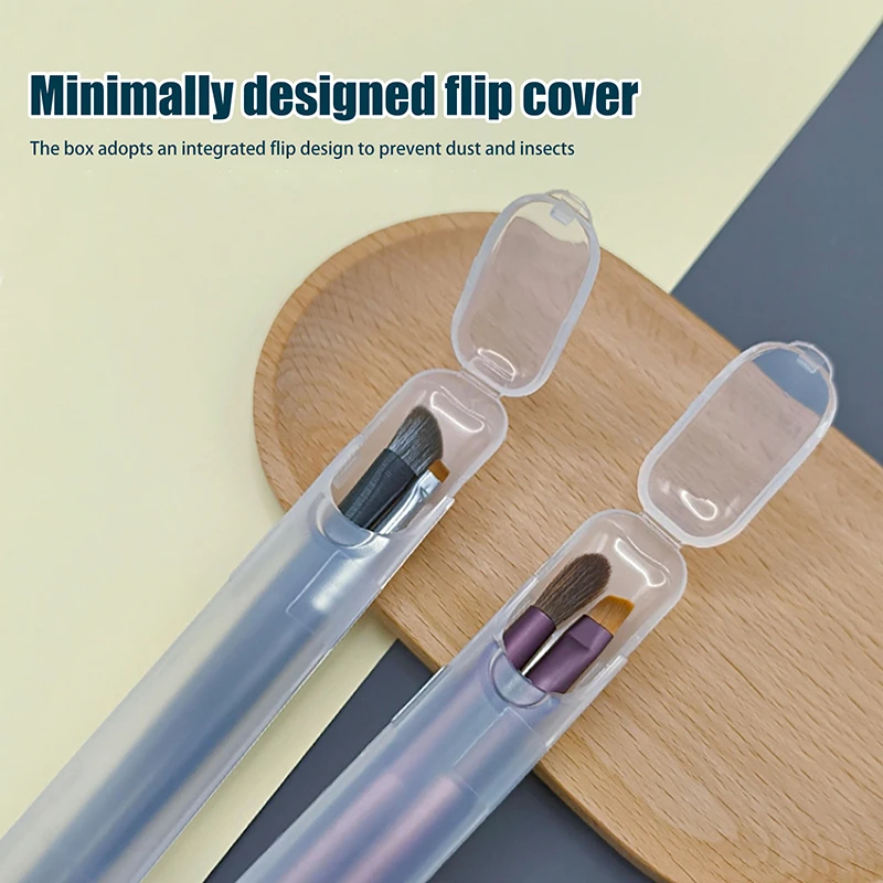 Boîte de rangement transparente Portable pour pinceaux de maquillage, 1 pièce, avec couvercle, crayon à sourcils, organisateur de pinceaux de maquillage, étui à baguettes, outil de beauté