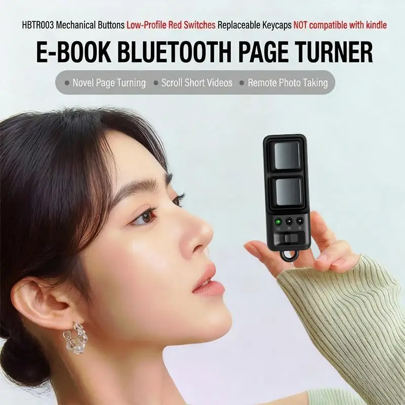 Remote Scrolling Ring Multifunctional Mobile And Tablet Page Turner Dual Button Portable For Reading Novels Tablet Devices