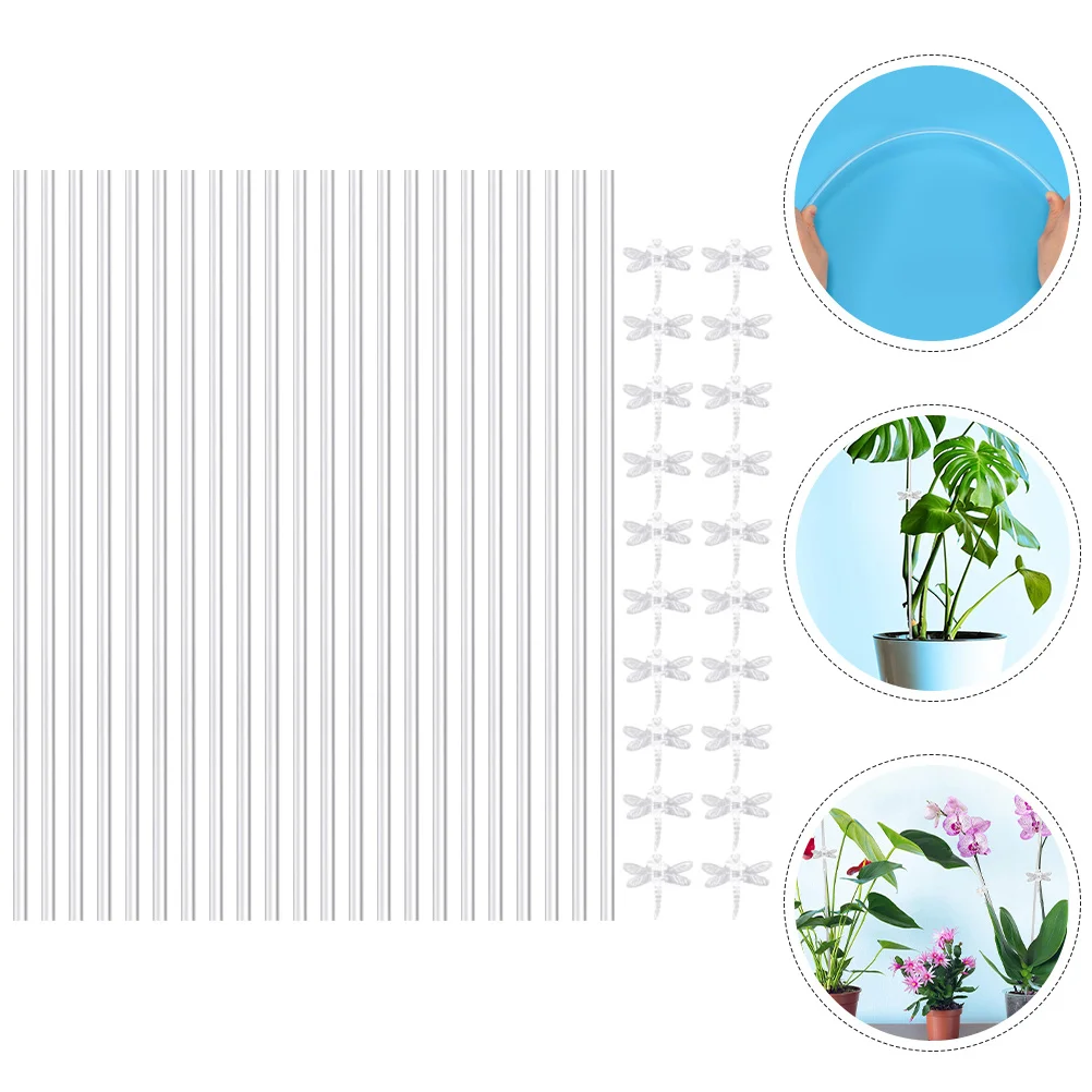 

20 set Acrylic Plant Stake Clear Support For Vine Plants Garden Accessory Stem Support Pole Potted Plant Bracket Climbing