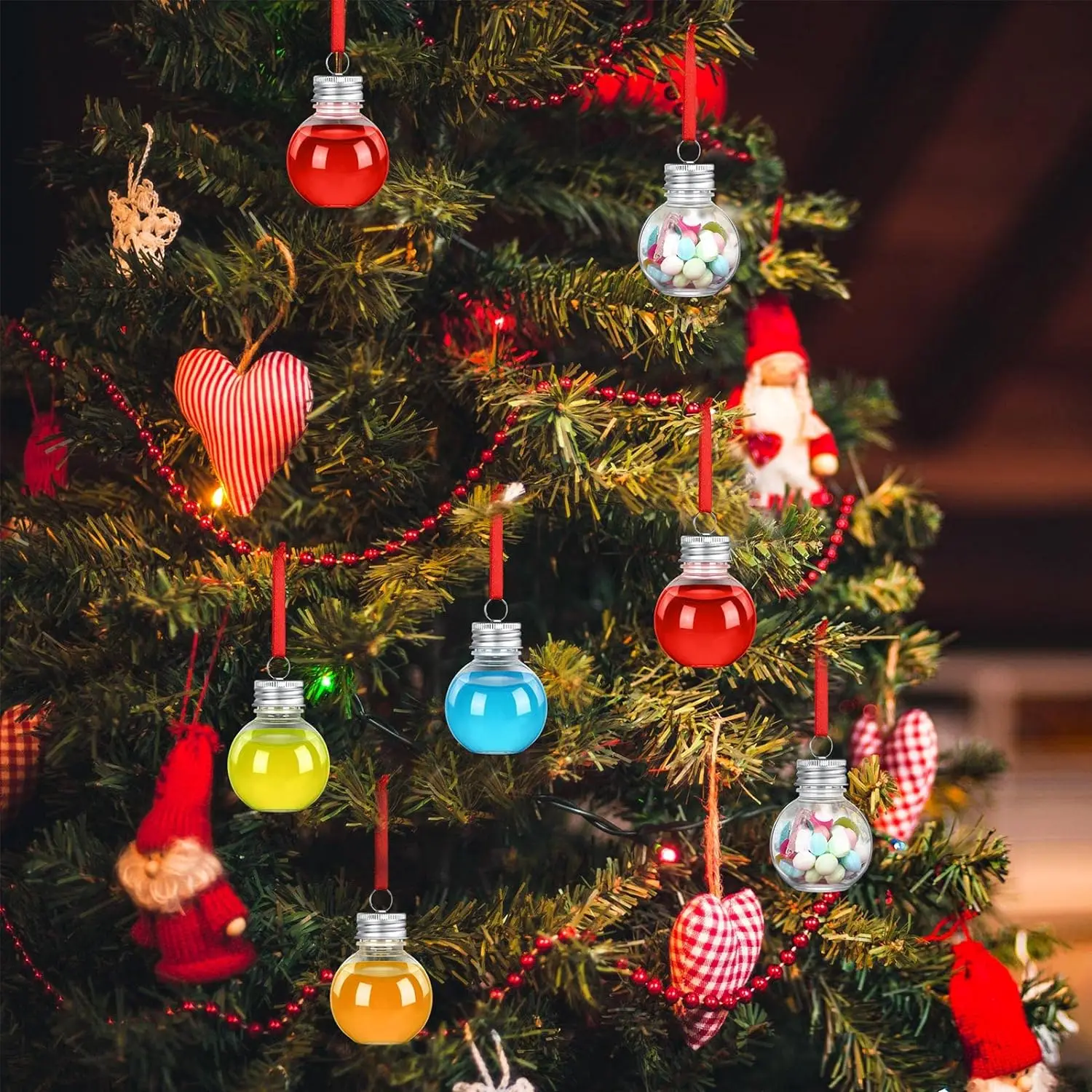 Christmas Decoration Ball Milk Tea Juice Cold Drink Water Beverage Bottle Booze Filled Xmas Tree Ornaments Home Outdoor Festival