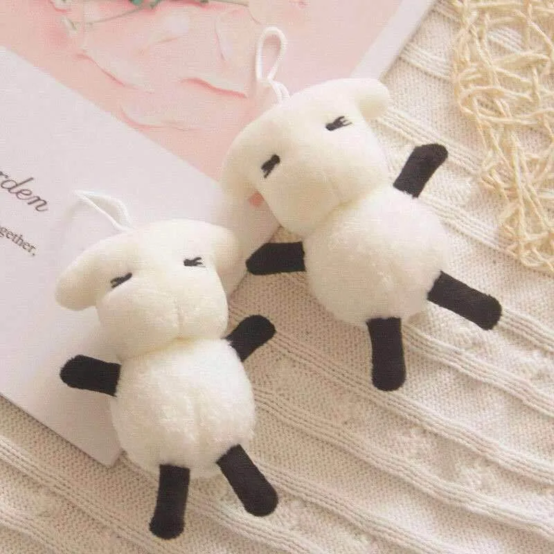 14cm BOYS Plush Keychain Toys Cute Little Sheep Stuffed Doll Bag Pendant Backpack Hanging Ornament Decor Accessory Gift for Fans