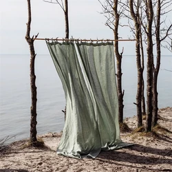 Solid Finished Curtains, 100% Pure Linen, Modern, 50% Blackout, Living Room, Bedroom, Window, Custom Made