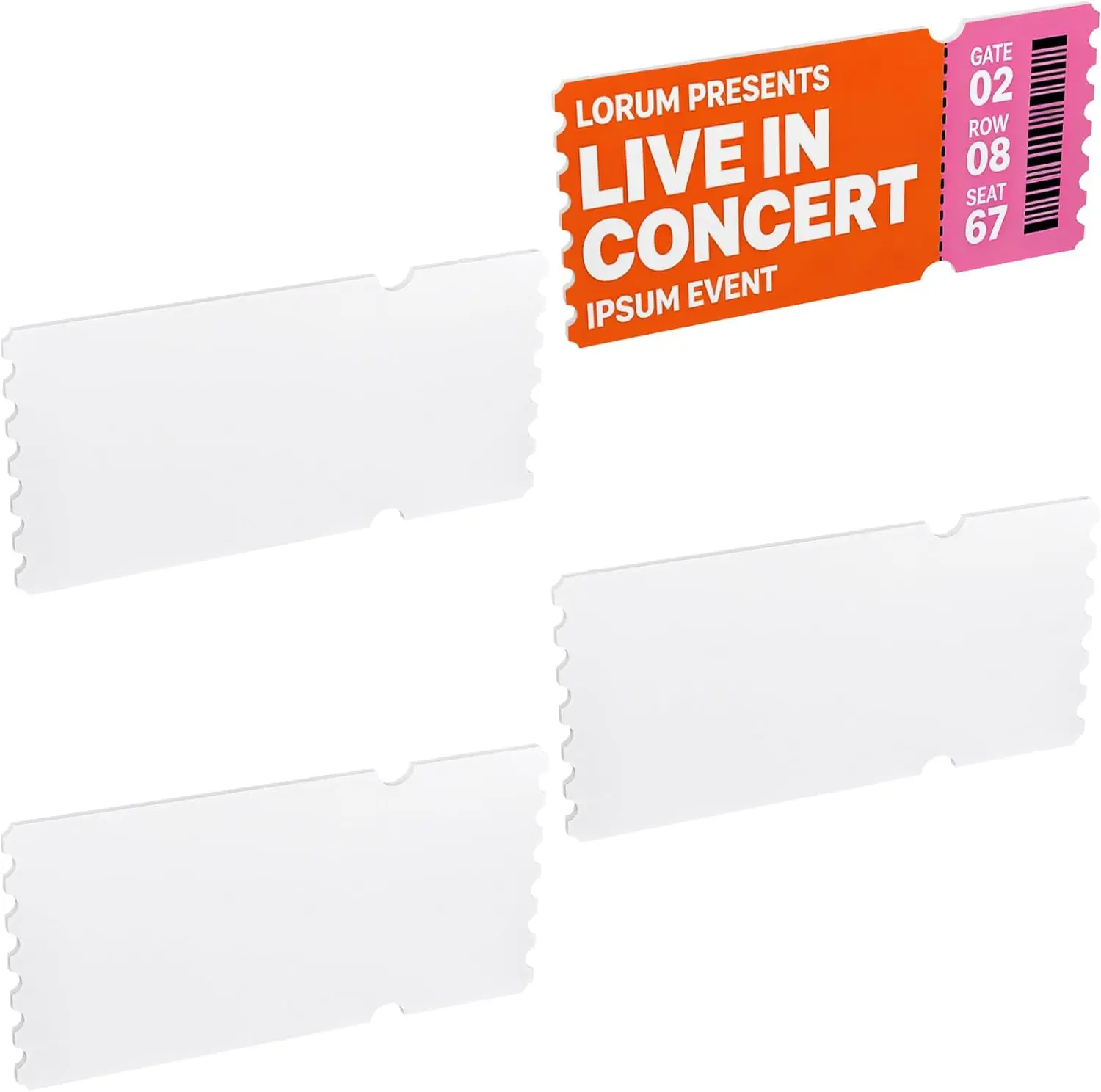 30pcs Sublimation Acrylic Ticket Picture Frame for Carnival Concert Stub Keepsake DIY Craft