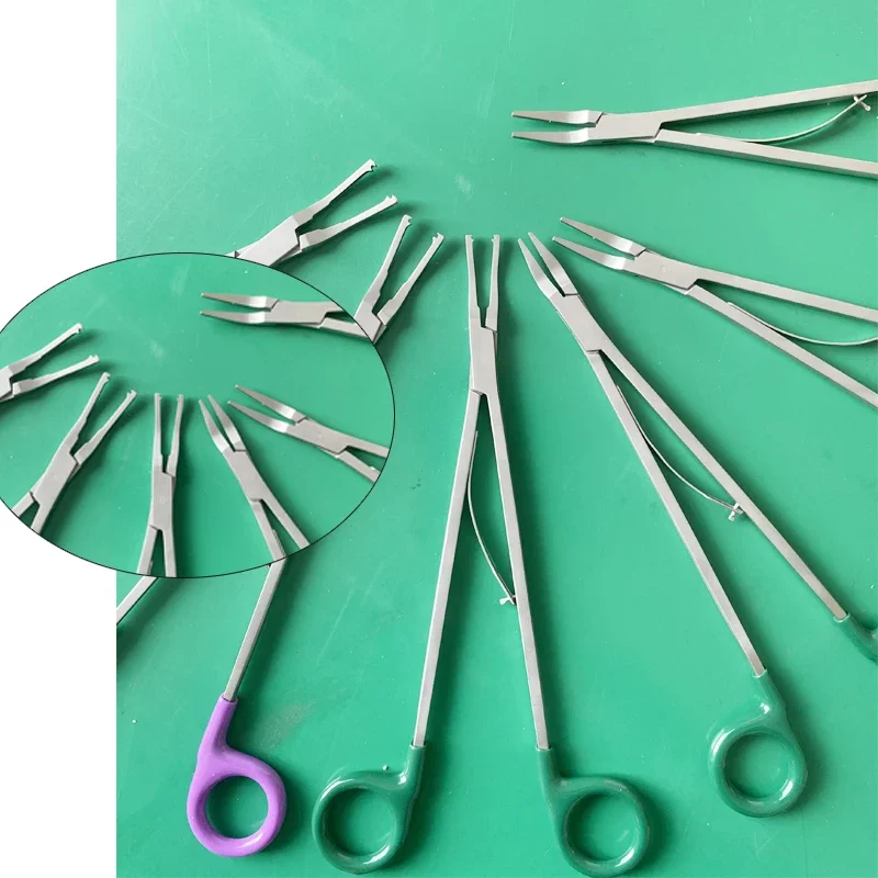 Open Surgery Hemolok Clip Applicator Medical Polymer Clips Applier        ligating clip applicator