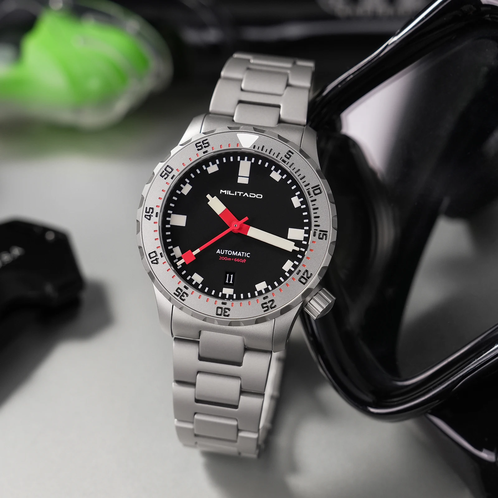 Militado ML20 39mm Men Watch PT5000 Automatic Movement Sapphire Luminova Watches Stainless Steel 200m Waterproof Wristwatch