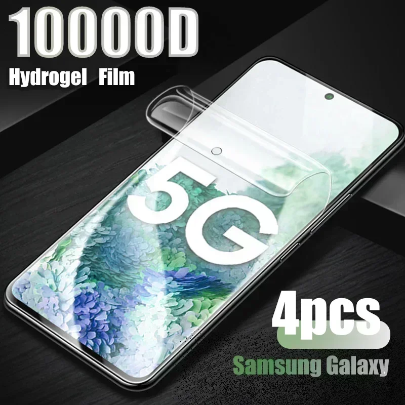 4 Uds película de hidrogel para Samsung Galaxy Note S21 S20 S22 S23 Ultra S10 S9 S8 Plus FE Protector de pantalla para Samsung A53 A71 A52 A13