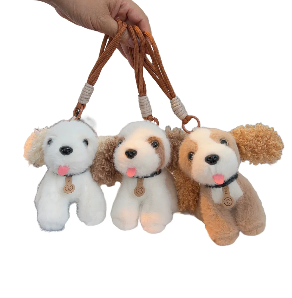 20pcs/lot 12cm New Style Poodle Plush keyring toys Cute Dog Doll Bag Charm Keychain gifts