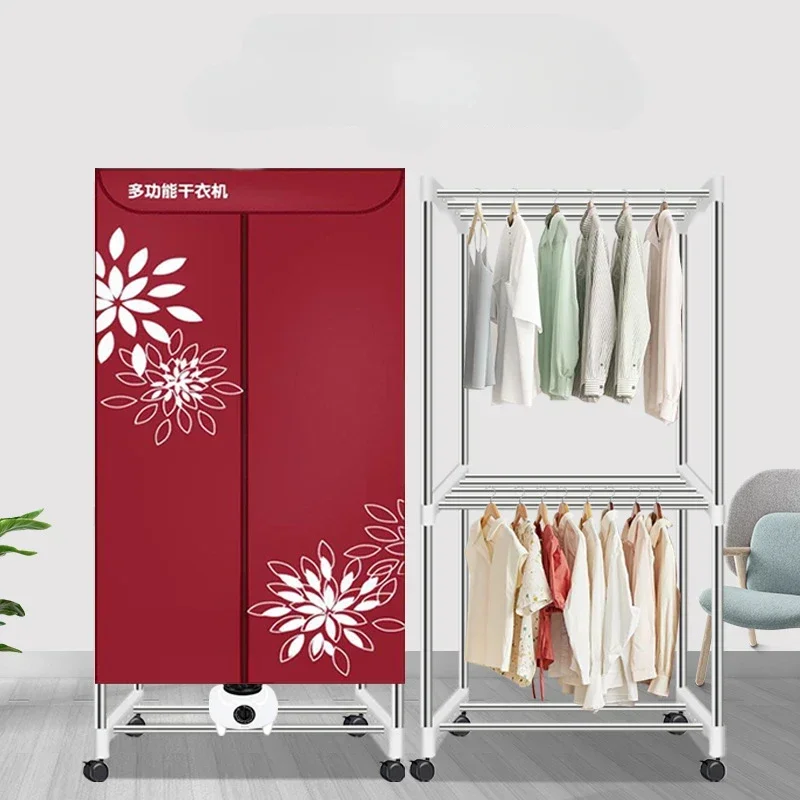 1100W Multifunctional Fast Clothes Drying Machine Household Heating Silent Wardrobe Type Large Capacity 0-180min Timing