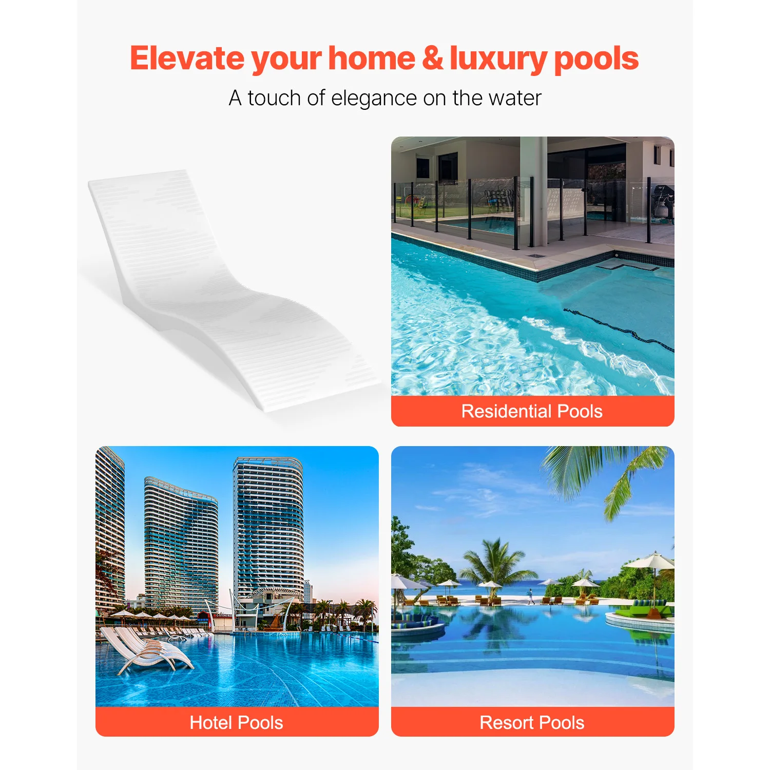 SucceBuy In-Pool-Loungesessel, 2er-Set, Chaiselongue, fest in Pools und auf Wasser schwimmend, geeignet für alle Pooltypen am Pool