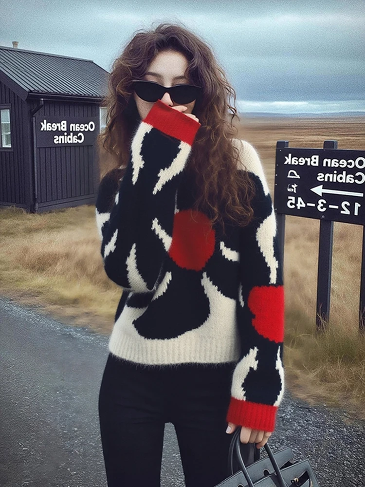 Suéter Floral ueso de Otoño para Mujer, Estilo Único, Moda Casual, Sensación de Alta Gama, Hermoso, Exclusivo en Línea, Est...