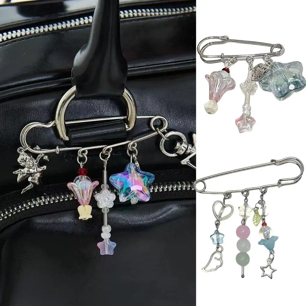 

Модная сумка из смолы со звездой и бусинами, подвеска, брошь для женщин и девочек, Y2K, сумка для девочек, орнамент, аксессуар для рюкзака в корейском стиле