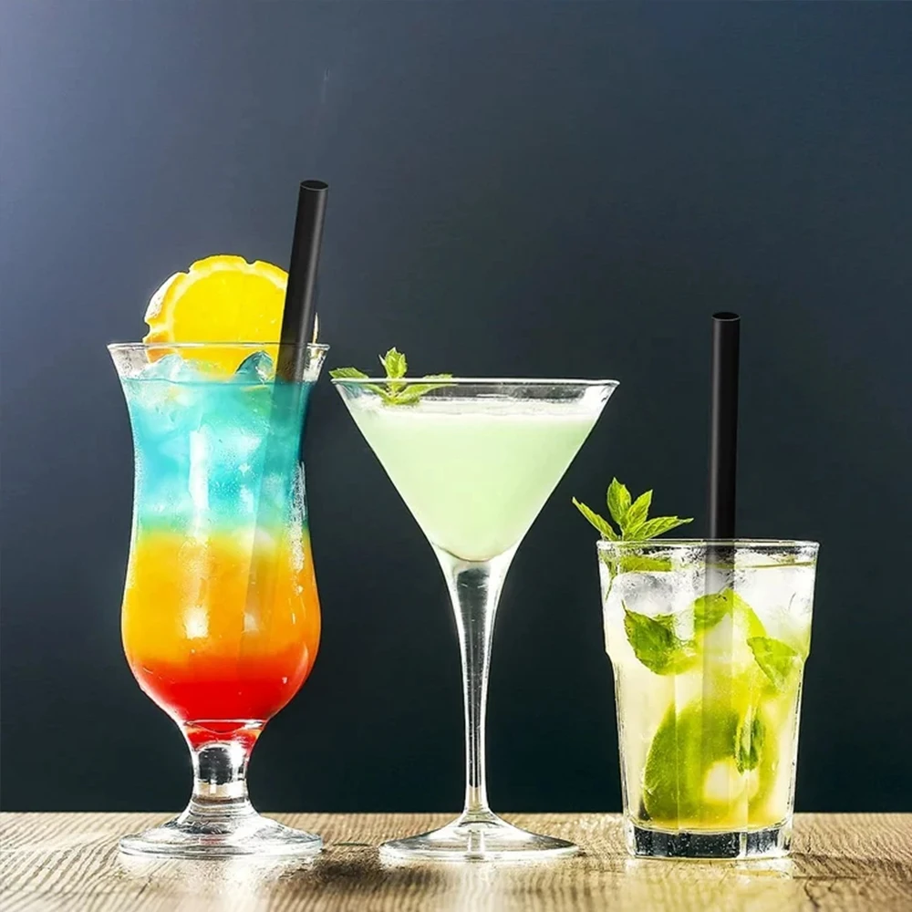 50/400Pcs Large Black Drinking Straws Big Milkshake Straws Bubble Tea Straw MilkTea Straws Party Wedding Bar Home Accessories view 5