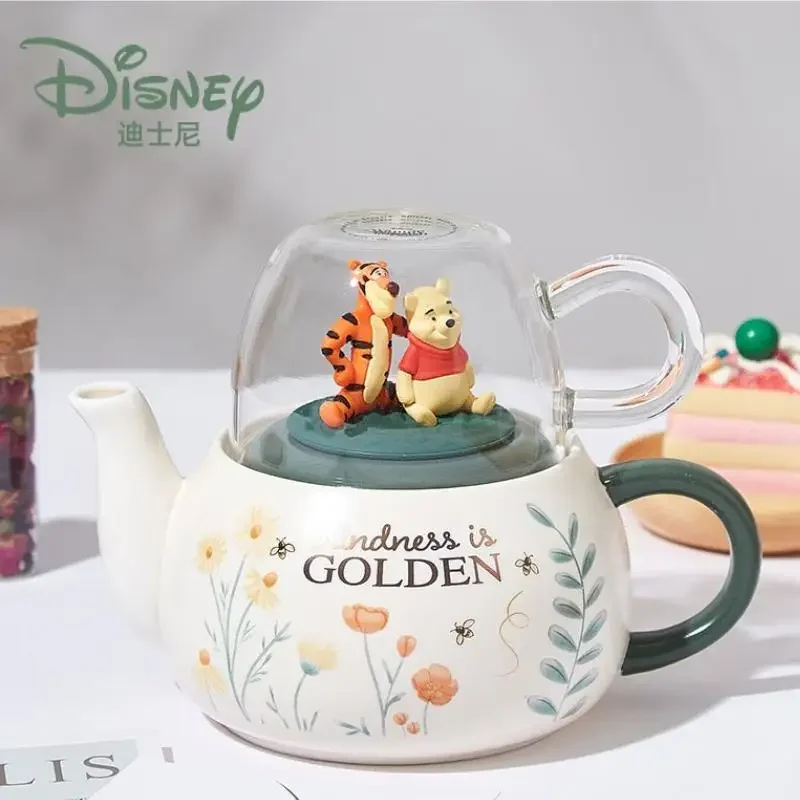 Disney Tigge Winnie The Pooh Tea Pot With Tea Cup Coffee Brewing Cup Ceramic Material Electric Pottery Heating Birthday Gift