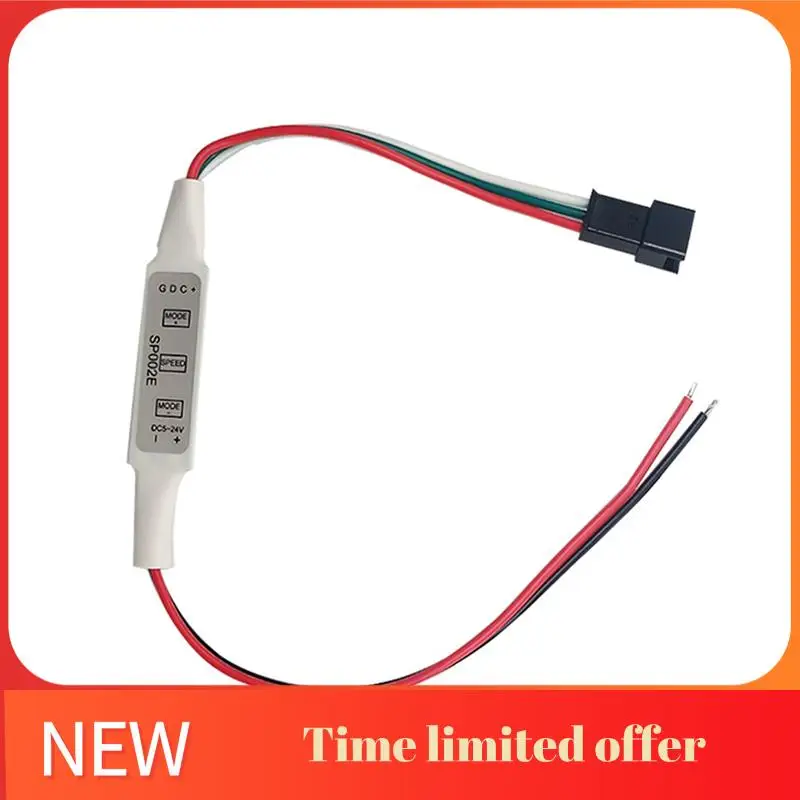 

A42T-SP002E Mini RGB LED Controller Intelligent Running Water Illusionled Strip Light Controller 3-Key DC 5-24V