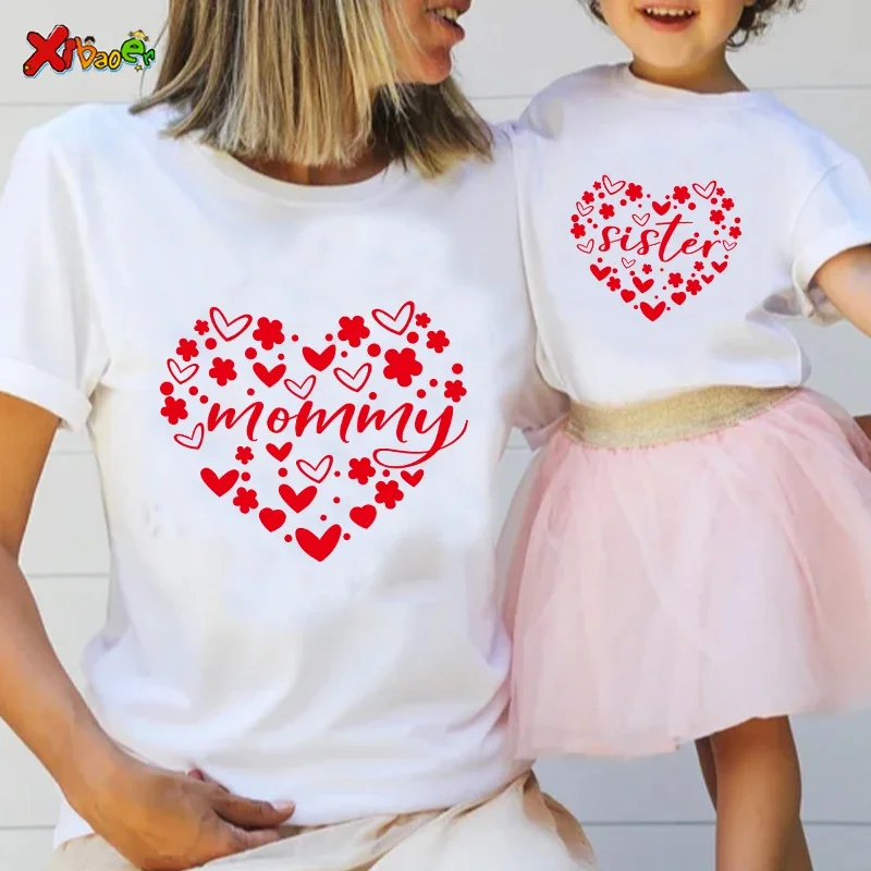 

Love Family T Shirt Mom and Daughter Matching Clothes Shirts Family Matching T-Shirt Tees Custom Name Outfit Matching Tee Summer