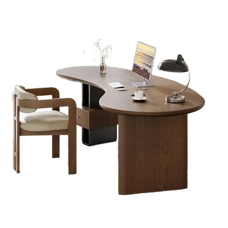 Modern Solid Wood Irregular Executive Desk Creative Designer Workbench Minimalist Office Table for Home Workspace