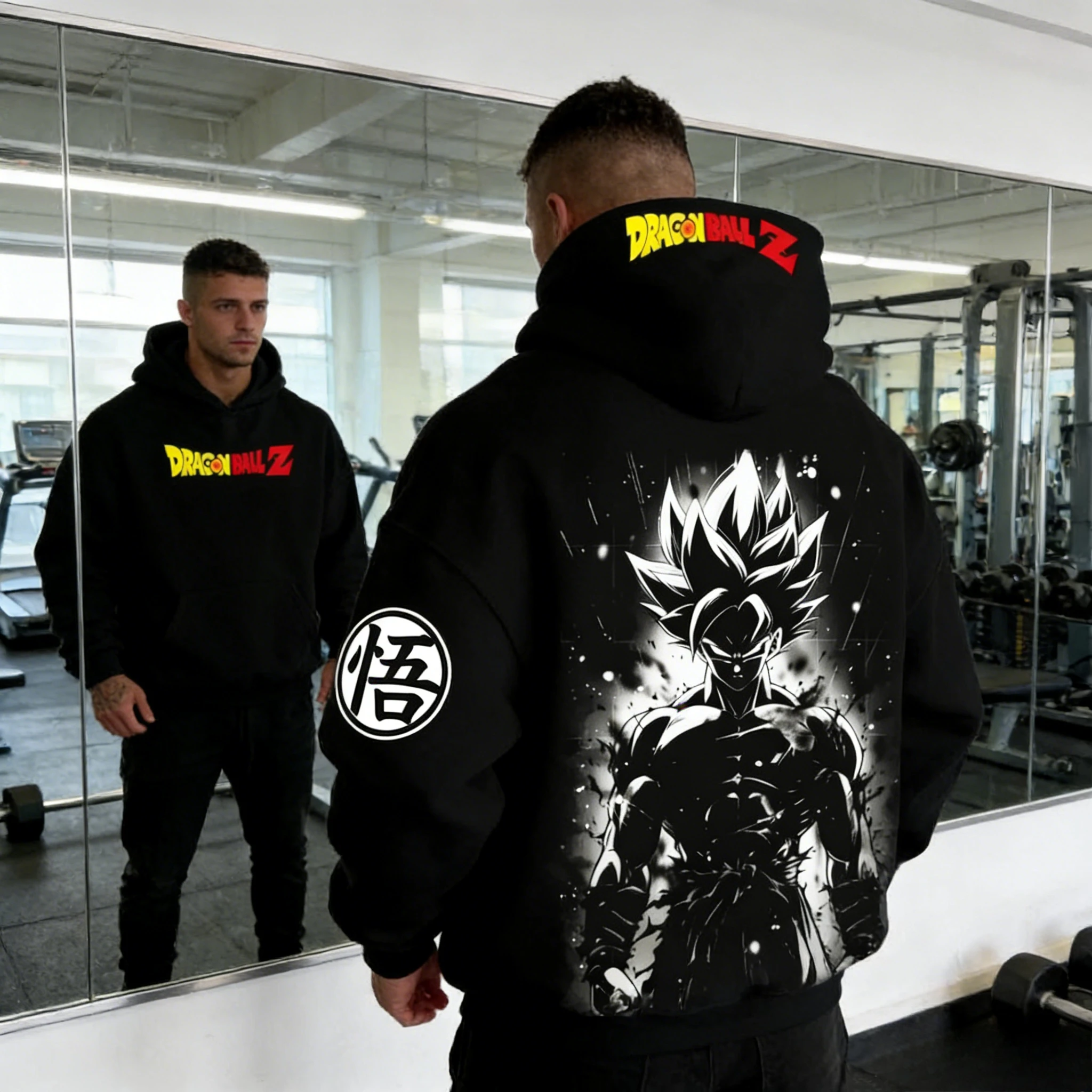 2026 Dragon Ball Retro Anime Hoodie, Super Saiyan Goku Druck Herren Reiner Baumwoll-Hoodie, Lässiger Lockerer Sport-Alltagsstil Y2K-Design