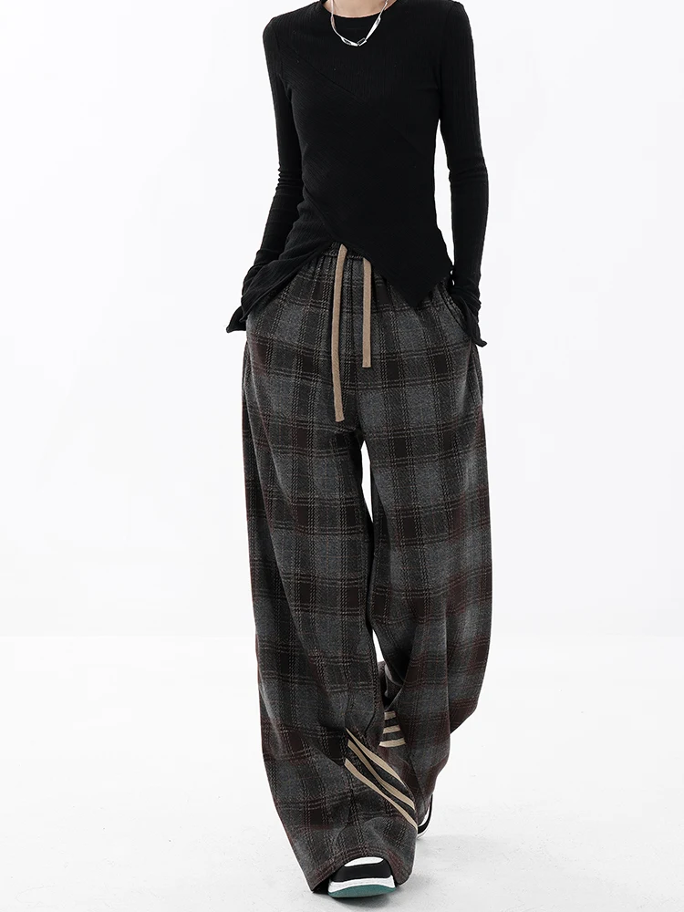 Spring and Autumn New Women's Pants, American Retro Patchwork Jeans, Loose Straight Leg Wide Leg Pants
