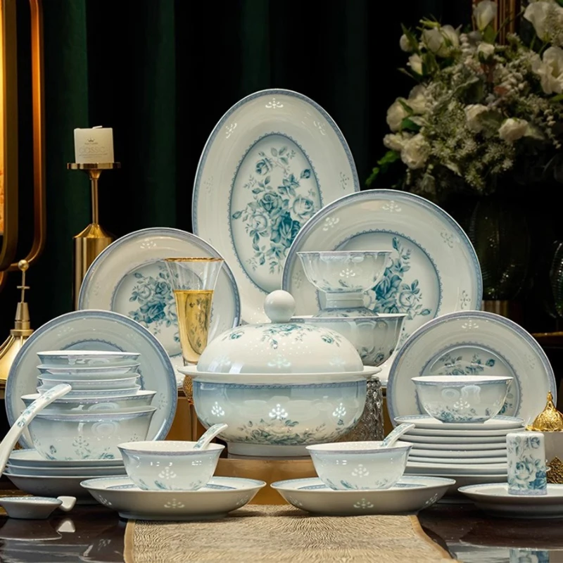 Tableware set bowl, household spring full garden high value Jingdezhen ceramic bowl