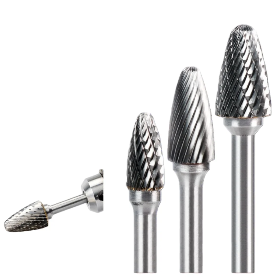 Jrealmer 1pcs F Type 6mm shank Tungsten Carbide Rotary Burrs Milling Cutter Rotary Tool Burr Rotary Dremel