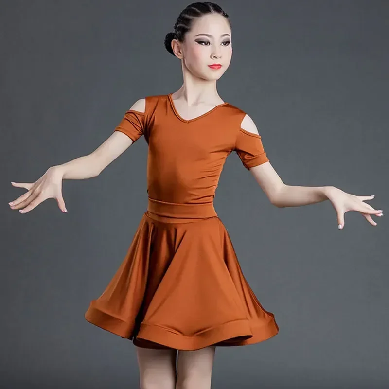 Kids girl Latin dance costume kids dance dresses New child stage wear clothes for girls Latin dress kid dancing costume