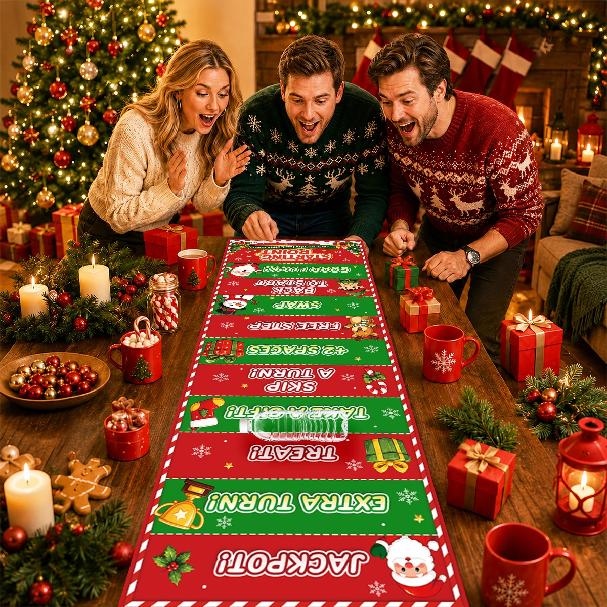 Christmas Game Score Scroll Merry Christmas Decorations for Home 2026 Xmas Party Rolling Game Props Navidad Natal New Year 2027