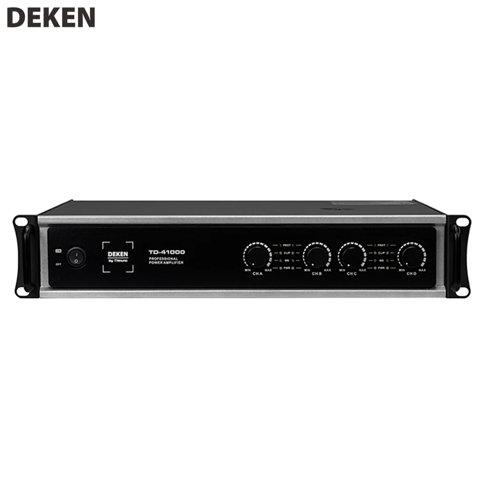 

DEKEN TD-41000 4-канальный профессиональный усилитель мощности класса D, 1000 Вт, с высокой эффективностью (92%), многоуровневой защитой, для KTV/концертов