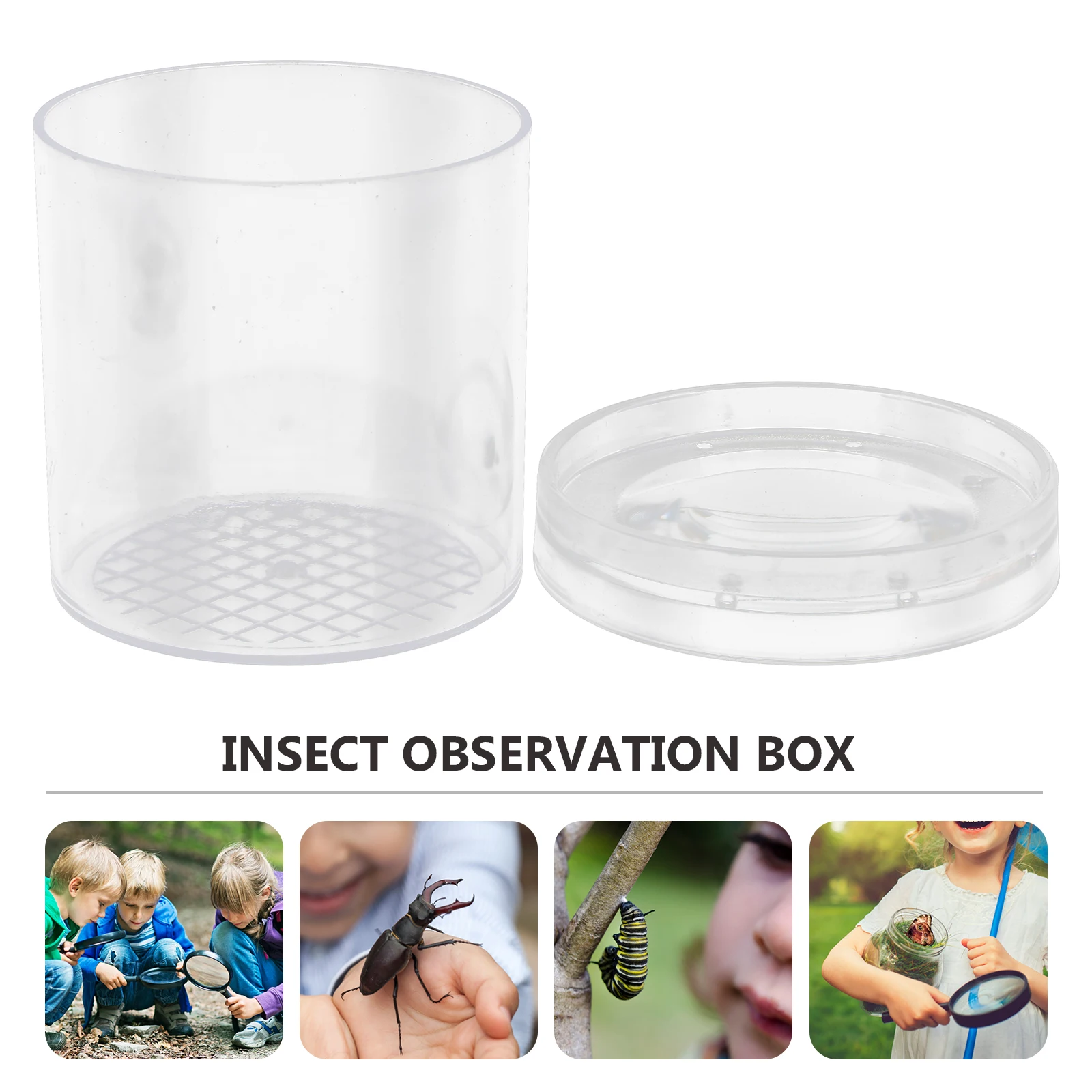 

6pcs Observation Cup Magnifying Glass Kids Collecting Jar Measuring Grids Air Ventilation Holes Educational Toy for Exploration