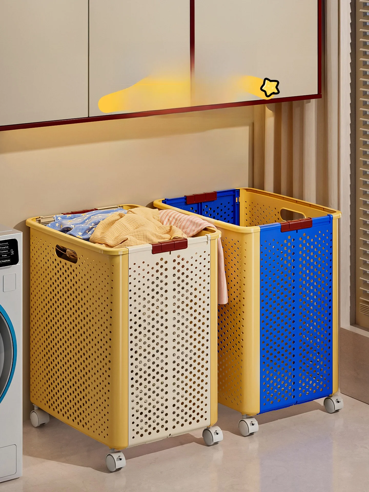 

Большая корзина для белья на колесиках для дома, для ванной комнаты, для грязной одежды, креативная корзина для хранения Kaman