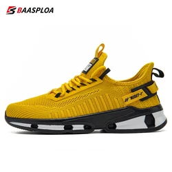 Baasploa Men's New Casual Knit Sneakers Lightweight Fashion Running Shoes Anti-slip Shock-absorbing Male Walking Tenis Shoes