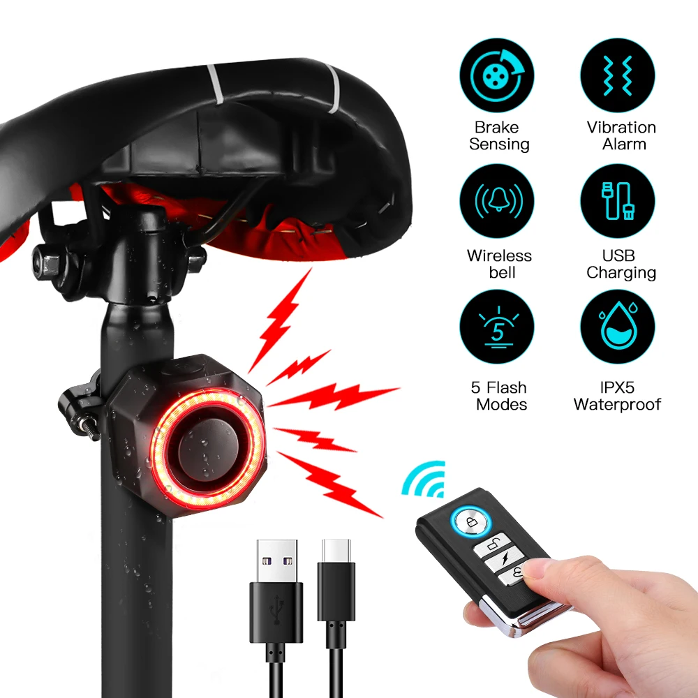 AliExpress awapow Awapow Bicycle Alarm Remote Control Bike Anti Theft Vibration Alarm 110dB Motorcycle Bicycle Detector USB Rechargeable