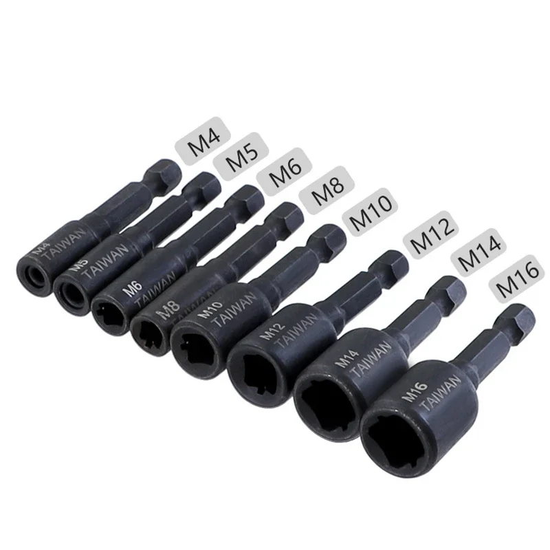 Screw Tap Die Socket Adapter M4-M14 1/4'' Hex Shank Metric Screw Tap Driver Thread Tap Adapter For Power Electric Drill Tools