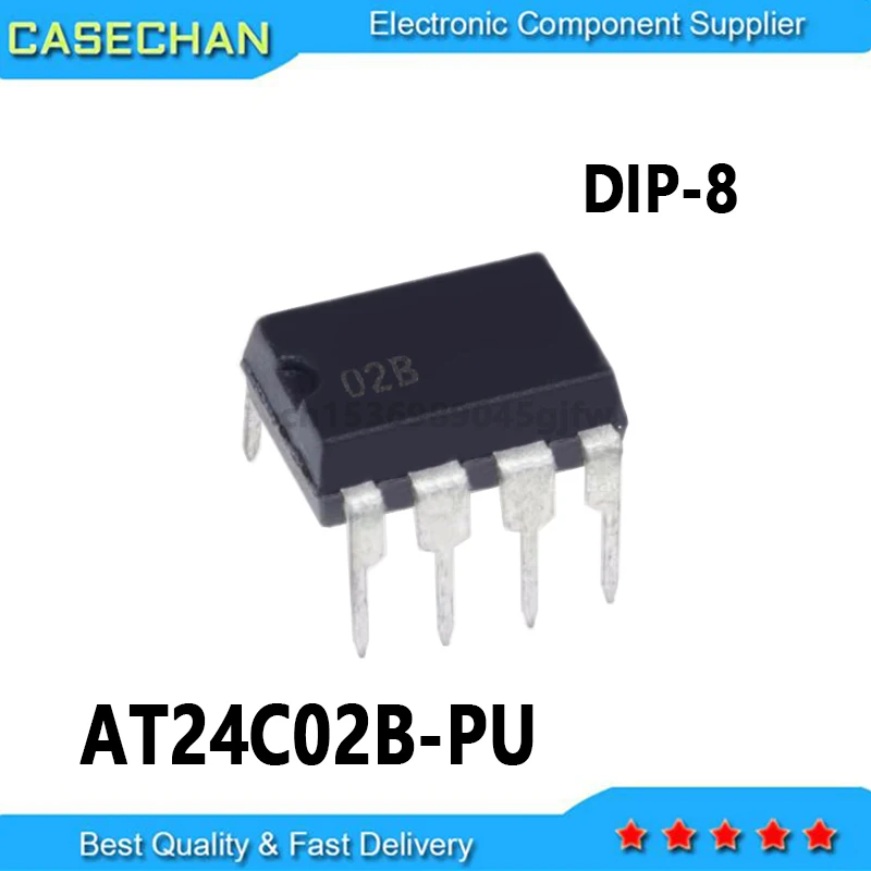 10pcs AT24C02B-PU 02B AT24C02 DIP8 2Kbit EEPROM