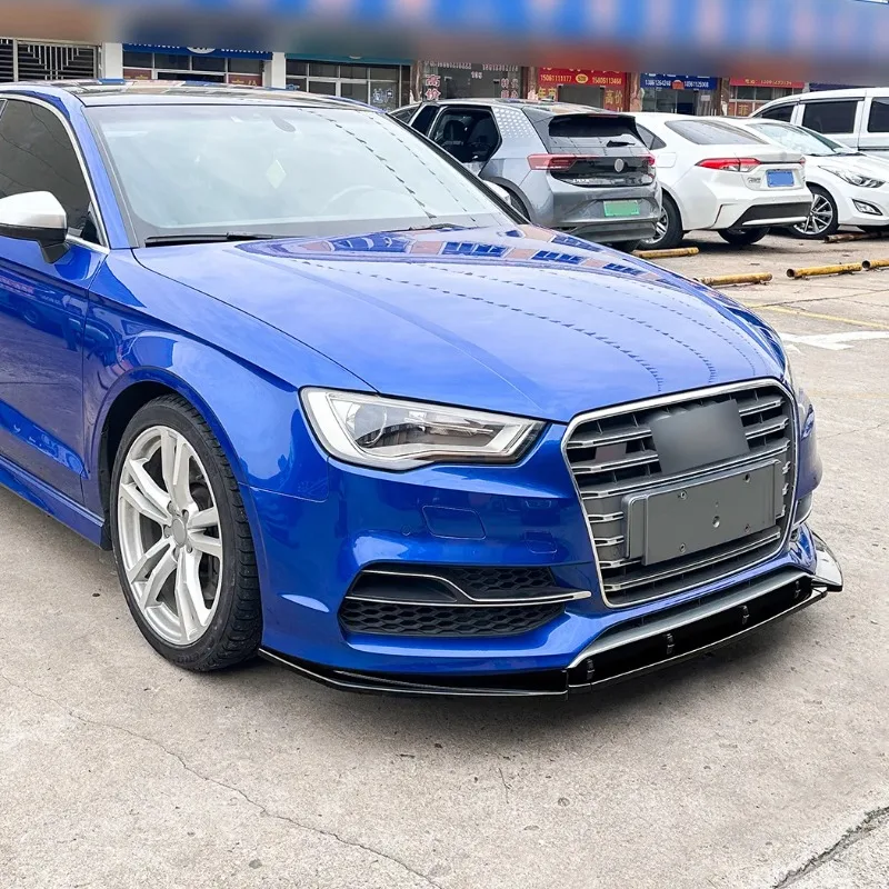 المصد الأمامي سبويلر الشفاه الفاصل الكسوة لأودي A3 / S3 8 فولت 2013-2016 الجسم أطقم الجبهة الشفاه الذقن حامي غطاء اكسسوارات السيارات #4